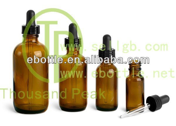 22/400 Ribbed polypropylene caps with straight glass pipette Boston Rounds droppers and silicon,TPE,Butyl,NBR bulb.