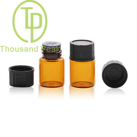 TP-1-08 5ml clear glass vials with black ca