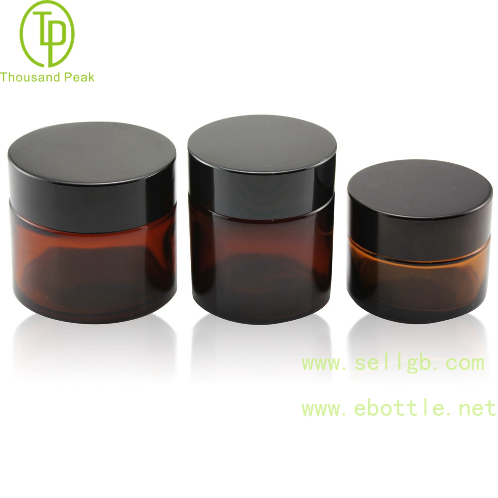 TP-2-100 Glass Jars, Amber Glass Straight Sided Jars